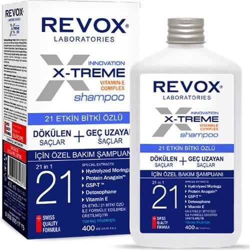 Revox X-Treme Şampuan 400 ml Onarıcı Dökülme Karşıtı Paraben İçermeyen Bitki Özlü Tüm Saç Tipleri