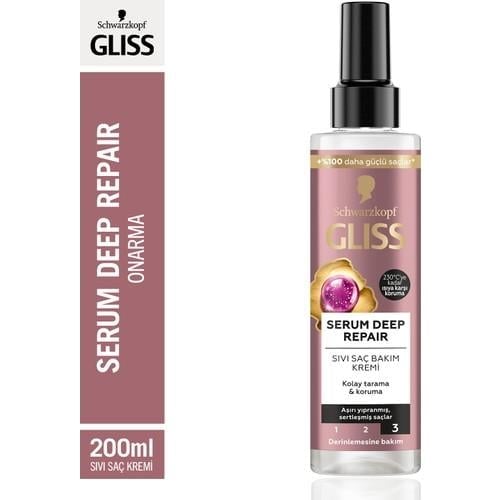 Schwarzkopf Gliss Serum Deep Repair Onarıcı  Sıvı Saç Bakım Kremi 200 Ml