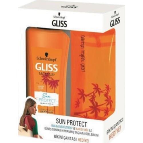 Schwarzkopf Gliss Sun Protect Koruyucu Şampuan 525 ml + Çanta