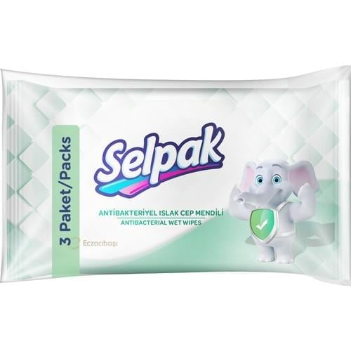 Selpak Antibakteriyel Cep Mendili 3 Paket 30 Yaprak 2 Katlı Parfümsüz Kullanım İçin Uygun