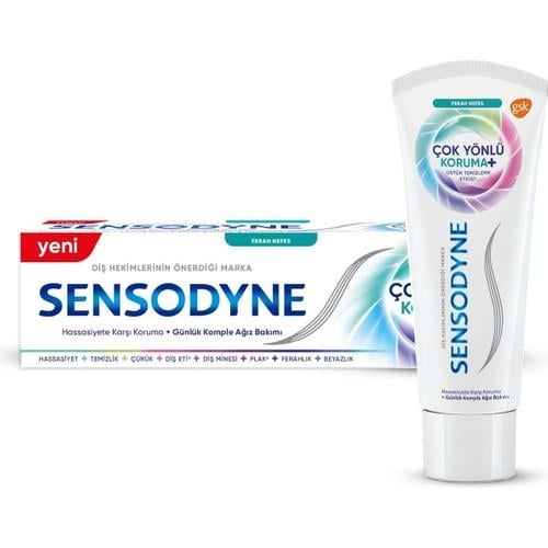 Sensodyne Diş Macunu Hassas Dişler İçin Çok Yönlü Koruma ve Ferah Nefes 75 ml Tekli Paket