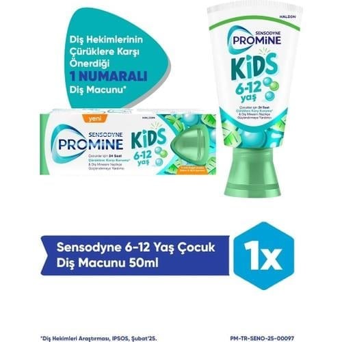 Sensodyne Promine 6 +Yaş Çocuk Diş Macunu 50ml - Bubble Gum Aromalı