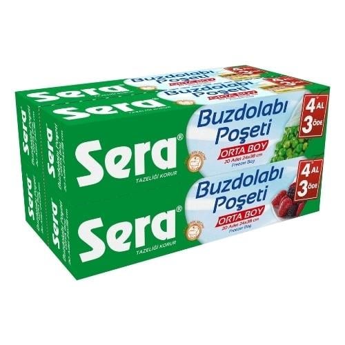 Sera Buzdolabı Poşeti  4 adet ( 4 ad. X 20 li) Orta boy