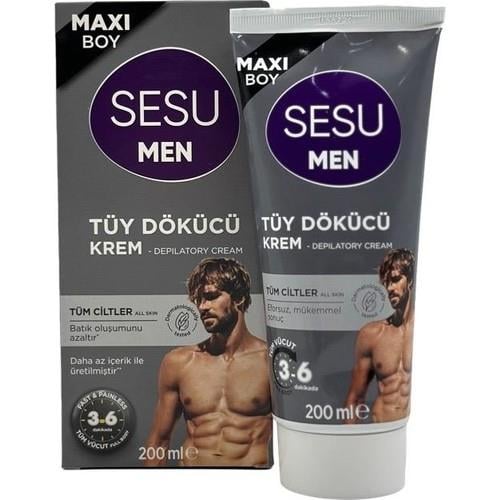 Sesu Men Maxi Boy Tüm Cilt Tipleri Için Erkek Tüy Dökücü Kremi 200 ml