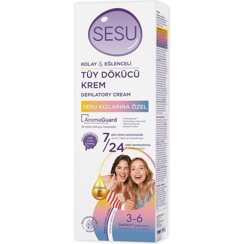 Sesu Tüy Dökücü Krem 100 ml 7 Gün Süren Pürüzsüzlük ve 24 Saat Nemlendirme Özelliği