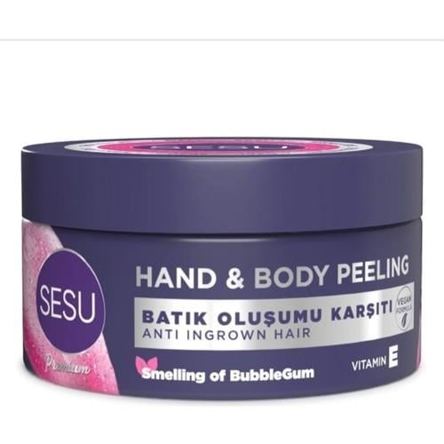 Sesu Vücut Peelingi 250 ml Bubblegum Kokulu Vegan Formül Batık Oluşumuna Karşı Etkili
