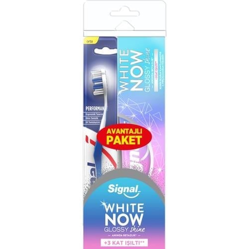 Signal White Now Glossy Shini Diş Macunu   + Diş Fırçası