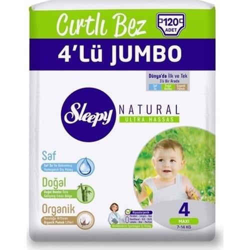 Sleepy Bebek Bezi 4 Numara Jumbo 120'LI