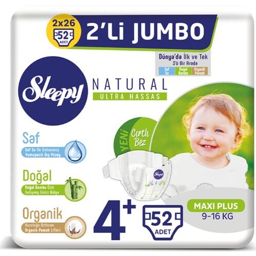 Sleepy Bebek Bezi Jumbo 4 + Beden 52 adet