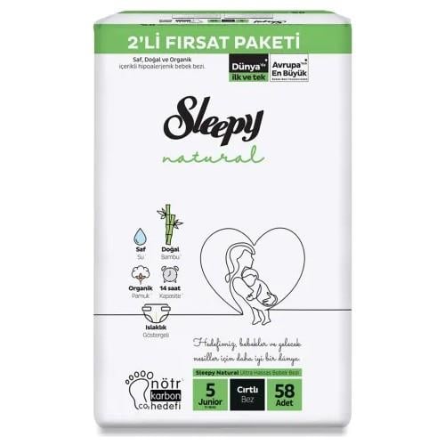 Sleepy Bebek Bezi Natural 5 Beden Junior 11-18 Kg 58li Fırsat Paket