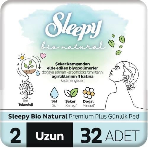 Sleepy Bio Natural Premium Plus Günlük Ped Uzun 32 Adet Ped