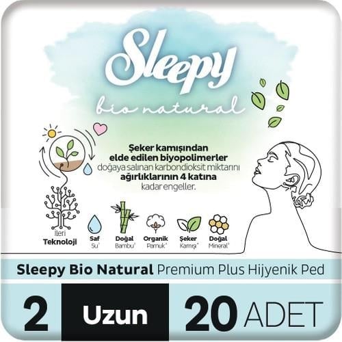 Sleepy Bio Natural Premium Plus Hijyenik Ped Uzun 20 Adet Ped