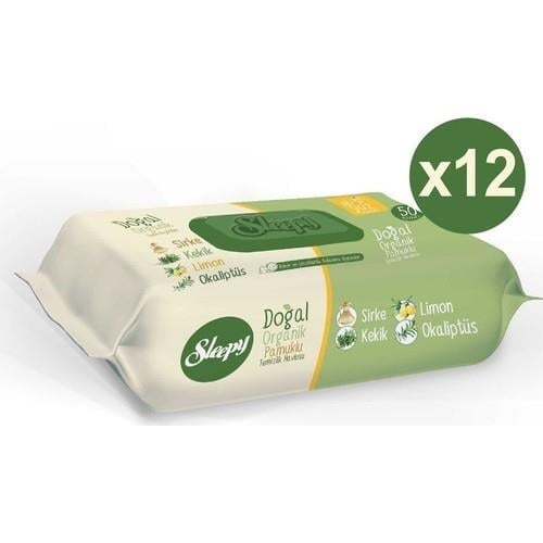 Sleepy Doğal Organik Pamuklu Temizlik Havlusu 12x50 (600 Yaprak)