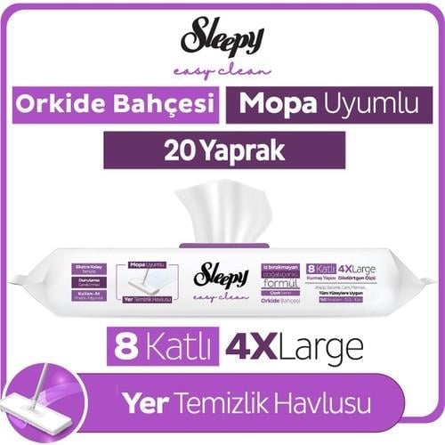 Sleepy Easy Clean Orkide Bahçesi Mopa Uyumlu Yer Temizlik Havlusu&mendili 20 Yaprak