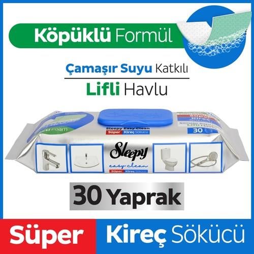 Sleepy Easy Clean Süper Kireç Sökücü Yüzey Temizlik Havlusu&Mendili 30 Yaprak