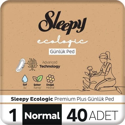 Sleepy Ecologic premium Plus Günlük Ped Normal 40 Adet Ped