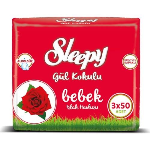 Sleepy Gül Kokulu Islak Mendil 3 Adet (3x50 Yaprak)
