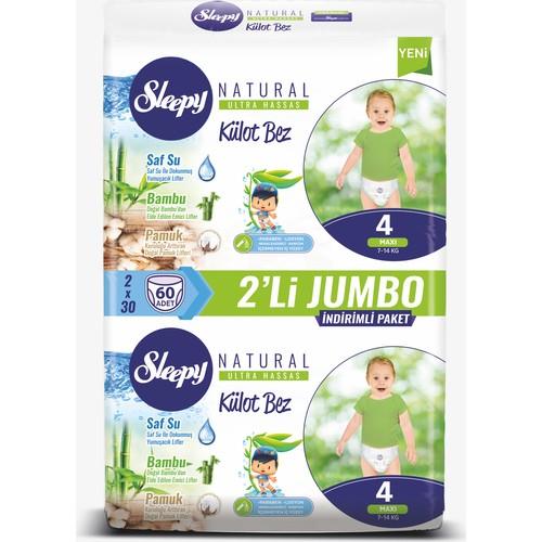 Sleepy Külot Bebek Bezi 4 Beden Maxi 60 Adet Bez 7 -14 kg