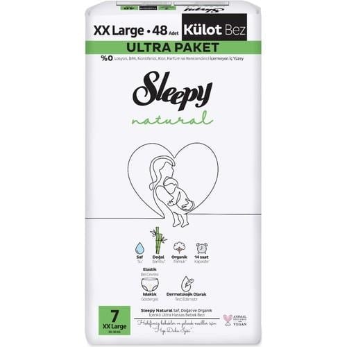 Sleepy Külot Bebek Bezi Natural Beden:7 (20-30 kg) Xx Large 48 Adet Ultra Paket