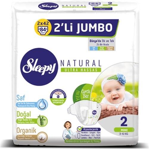 Sleepy Natural Bebek Bezi 2 Beden Mini 3-6 Kg 84lü Jumbo Paket