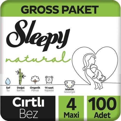 Sleepy Natural Gross Paket Bebek Bezi 4 Numara Maxi 100 Adet