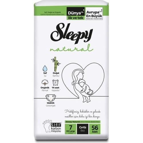Sleepy Natural Jumbo Bebek Bezi Xxl 7 Numara 56 Adet