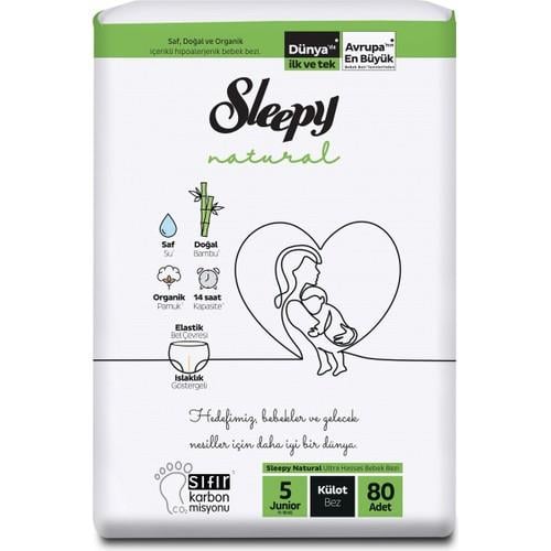 Sleepy Natural  Jumbo Külot Bebek Bezi Junior 5 Numara 80 Adet