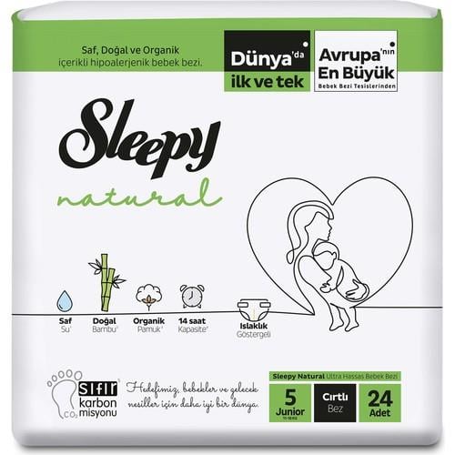 Sleepy Natural Külot Bebek Bezi 5 Beden 11-18 kg 24lü