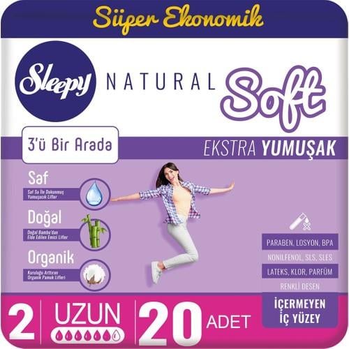 Sleepy Natural Soft Ekstra Yumuşak Uzun 20 Ped