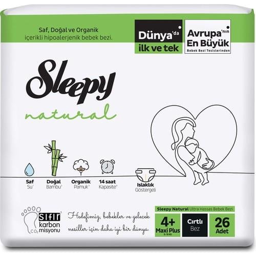 Sleepy Sensitive Bebek Bezi 4+ Beden Maxi Plus Jumbo Paket (26 Adet)