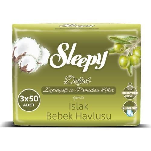 Sleepy Zeytinyağlı Islak Mendil (3x50 Yaprak)