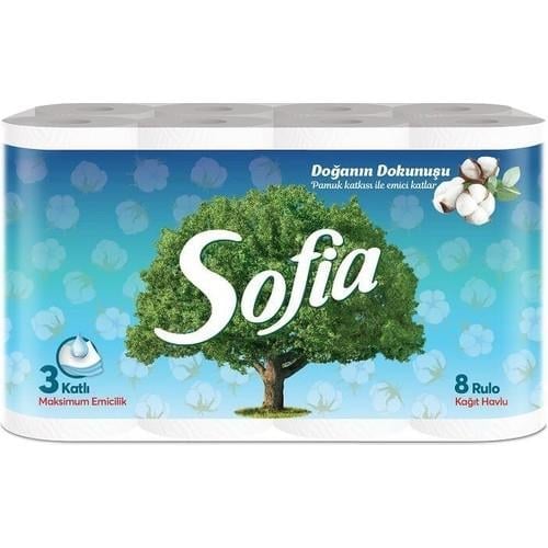 Sofia Pamuk Katkılı Kağıt Havlu 8'li