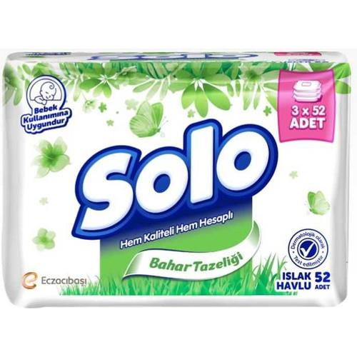 Solo Islak Havlu 3 x 52 Adet Bebekler İçin Kaliteli ve Pratik Temizlik Ürünü