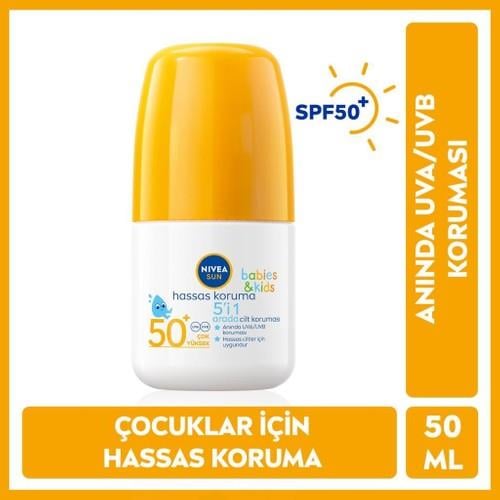 Sun Bebekler Için Hassas Koruma Güneş Koruyucu Roll-On 50ML, SPF50, Uva Uvb Koruması, Suya Dayanıklı