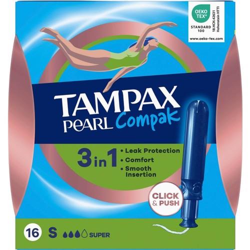 Tampax Pearl Compak Tampon Super 16'lı Oeko-Tex Testli Sızıntı Önleyici Teknoloji ile