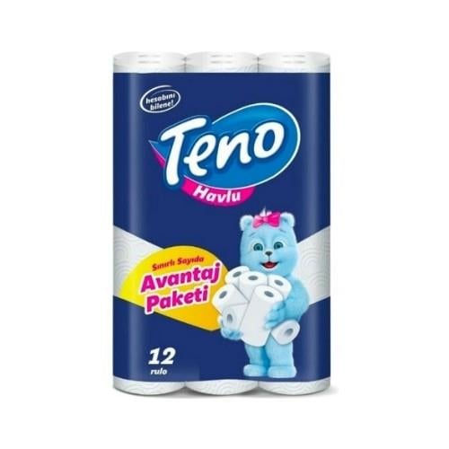 Teno Ultra Kağıt Havlu 12 Rulo Çift Katlı Yüksek Emicilik Mutfak ve Genel Temizlik İçin