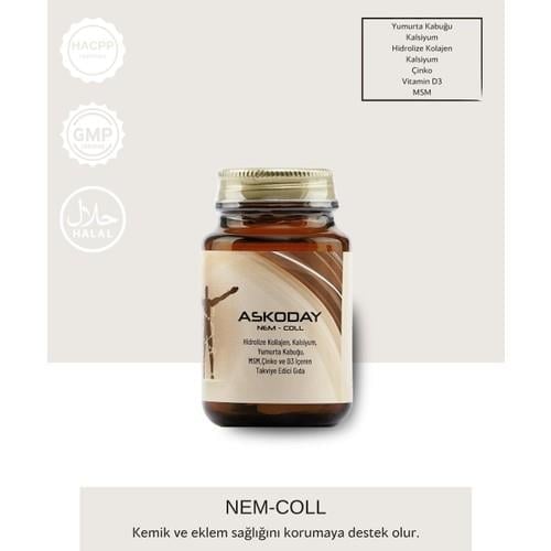 Thymolix Yumurta Kabuğu Ekstresi, Hidrolize  ve Vitaminler Içeren Komplex Gıda Takviyesi 30 Tablet Askoday Nem-Coll