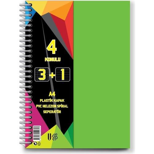 U-Deep 3+1 Sp Pp Kapak Ayraçlı Defter *48*