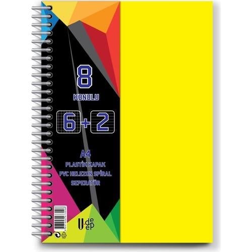U-Deep 6+2 Sp Pp Kapak Ayraçlı Defter *24*