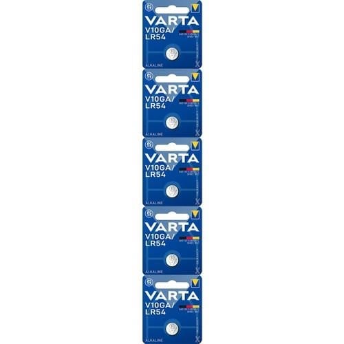 Varta AG10 LR1130 389A V10GA LR54 Alkalin Düğme Pil 5’li