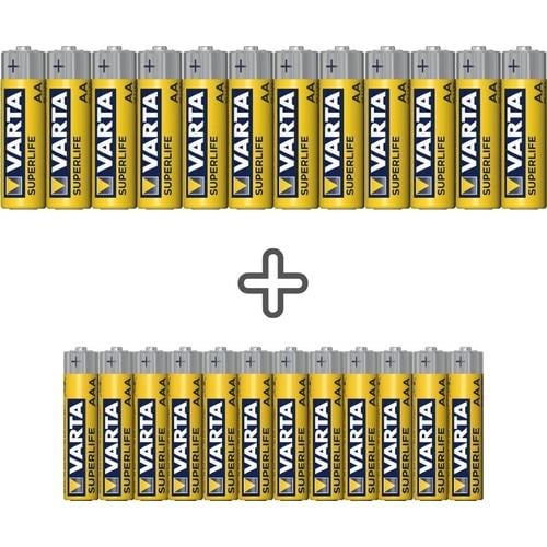 Varta Süperlife 24'lü Özel Pil PAKETI(12AA+12AAA)