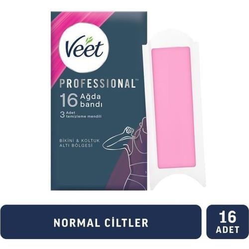 Veet Professional Sir Ağda Bandı Bikini ve Koltukaltı Bölgesi Normal Ciltler 16’lı