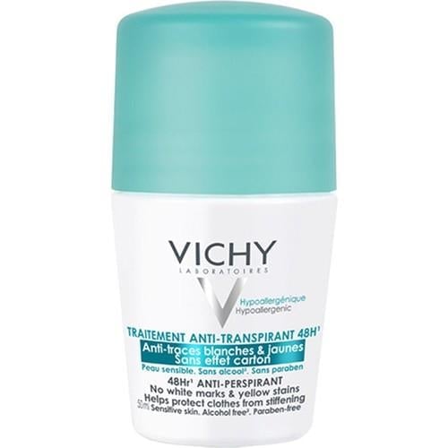 Vichy Hassas Ciltler İçin İz Bırakmayan Terleme Karşıtı Roll-On Deodorant 50 ml – Uzun Süreli Etkili Koruma