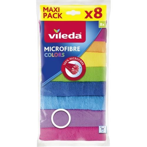 Vileda 8'li %100 Mikrofiber Colors Temizlik Bezi - Tekil