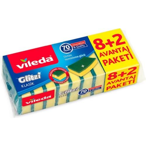 Vileda 8'li Yeşil Klasik Düz Sünger