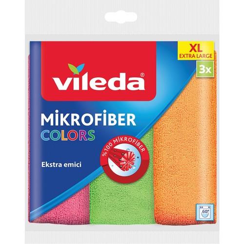 Vileda Temizlik Bezi Mikrofiber 3 Lü Colors Xl 36X34 cm