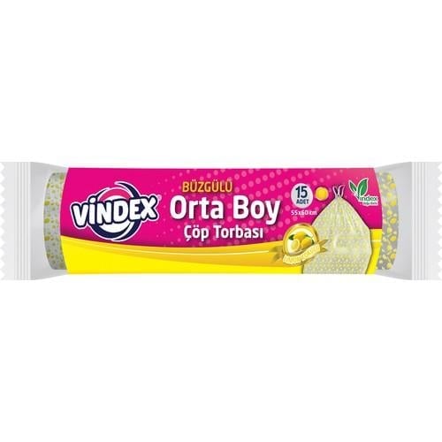 Vindex Cop Torbası Büzgülü Orta Boy Limon Kokulu