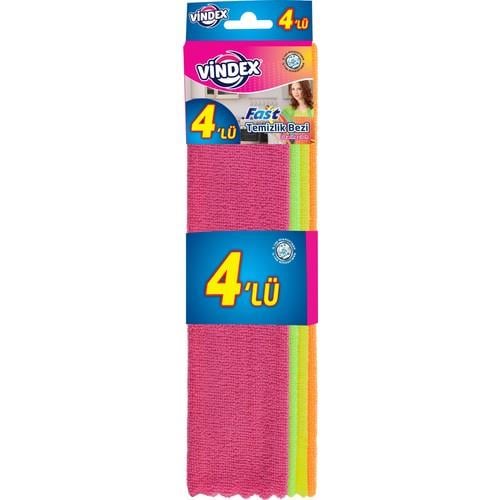 Vindex Fast Mikrofiber Bez 4'lü Açık Renk