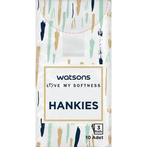 Watsons Hankies 3 Katlı 10'lu Mendil