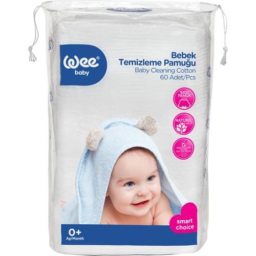 Wee Baby 60 Adet Bebek Temizleme Pamuğu Yumuşak ve Hassas Temizlik İçin Özel